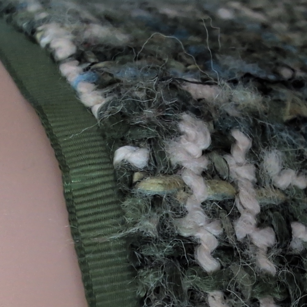 DANIER Made in Canada Wool Blend Tweed Midi Skirt Green Blue Plaid Size 8 - Picture 9 of 16